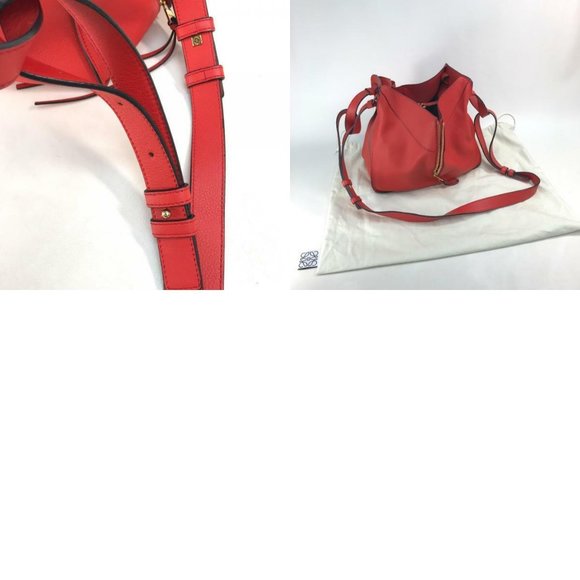 LOEWE Hammock small Shoulder Bag Hand Bag Leather Red/GoldHardware - Picture 2 of 11